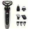 Generico Rasoio Elettrico Uomo Professionale 4 in 1 impermeabile IPX4 Ricaricabile，Rasatura Multifunzionale per Barba，Viso，Naso e Capelli