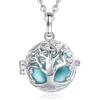 CELESTIA Collana Chiama Angeli Gravidanza -Richiamo degli Angeli Medaglione Albero della Vita in Bronzo Placcato Argento con Due Catene Regolabili, Regalo Donne Incinte, Futura Mamma