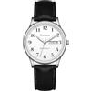 Timever Orologio da uomo classico ed elegante con cinturino in pelle,3 lancette,data,impermeabile fino a 3 ATM,numeri grandi,regalo per uomo