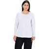 ULLA POPKEN Basic-Shirt, Rundhalsausschnitt, Slim, Baumwolle Maglietta a Maniche Lunghe, Bianco (20), 60-62 Donna