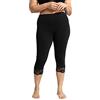 Ulla Popken Capri con Orlo in Pizzo Elasticizzato Pantaloni, Nero, 45W x 32L Donna