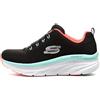 Skechers D'lux Walker - Fresh Finesse, Sneaker Donna, Bianco Black Mesh Mint Trim, 39 EU