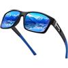 Ulknyss Occhiali da Sole da Uomo Polarizzati - Occhiali Sportivi Protezione UV400 per Running Guida Pesca