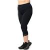 Merry Style Leggings Capri da donna a 3/4 in cotone con pizzo MS10-458, Nero , 4XL plus