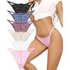 Sth Big G String Pizzo Perizoma Donna Seducente Tanga Sexy Hot Slip Mutande di Pizzo Lingerie Sexy Intimo Donna 6 Pacchi(L)