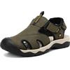 AX BOXING Sandali Uomo Estivi Pelle Sandali Trekking Antiscivolo all'aperto Sportivi Escursionismo Taglia 41-45 EU(Verde, 43 EU)