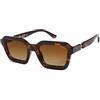 SOJOS Occhiali da sole quadrati polarizzati retrò donna uomo vintage esagonale occhiali da sole con protezione UV400 SJ2377 (Montature in tartaruga e lenti marroni)