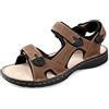 TIESTRA Sandali in Pelle da Uomo Scarpe Larghe da Passeggio per Escursionismo Sport all'aperto Sandali a Punta Aperta Comode Scarpe da Spiaggia estive morbide UK11/45EU