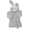 Ti TIN Accappatoio con Cappuccio Per Bambini | 100% Cotone Morbido e Assorbente con Orecchie Di Coniglietto Grigio, Taglia 6 o 9 mesi