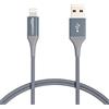 Amazon Basics - Cavo di ricarica Lightning USB Type A, in nylon doppio intrecciato,certificato MFi, serie Advanced, per iPhone, Grigio Scuro, 0.9 m