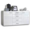 Stella Trading Spirit Plus Credenza in Bianco Lucido - Moderno comò con Molto Spazio per Il Vostro Soggiorno, 170 x 94 x 42 cm