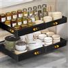 VINATO Cassetti Estraibili Per Cucina, Cassetto Telescopico Con Adesivo, Larghezza Regolabile (32-55 Cm L X 42 Cm P X 7.5 Cm A), Cestelli Ripiano Organizzatore Scorrevole, Nero