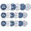 H&H, servizio tavola 18 pezzi Chelsea Garden, set tavola per 6 persone, elegante ed eclettico, stile inglese, decori blu e bianchi, in porcellana, lavabile in lavastoviglie
