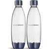 sodastream 2 Bottiglie Fuse Lavabili In Lavastoviglie per Gasatore ENSO,DUO, TERRA, E-TERRA, ART, GAIA, colore blu scuro