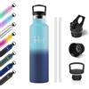 KollyKolla Borraccia Acciaio Inox 750ml, Borraccia in Acciaio Inossidabile con Cannuccia, Isolamento Termico a Doppia Parete, senza BPA, a Prova di Perdite, Riutilizzabile, Termos per Sport, Palestra, Viaggio