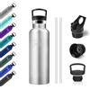 KollyKolla Borraccia Acciaio Inox 500ml, Bottiglia Termica con Cannuccia, Isolamento Termico a Doppia Parete, a Prova di Perdite, Riutilizzabile, senza BPA, Termos per Uffici, Viaggio, Campeggio, Ciclismo