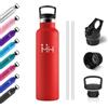 KollyKolla Borraccia Acciaio Inox 750ml, Borraccia in Acciaio Inossidabile con Cannuccia, Isolamento Termico a Doppia Parete, senza BPA, a Prova di Perdite, Riutilizzabile, Termos per Sport, Palestra, Viaggio