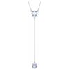 Swarovski Collana a Y Attract, Taglio Round, Blu, Placcato rodio