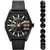 Diesel Orologio Analogico al Quarzo Uomo con Cinturino in Pelle DZ2210SET