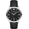 Emporio Armani Orologio Uomo, movimento a tre lancette con data, cassa in acciaio inossidabile 43 mm, cinturino in pelle, AR11210