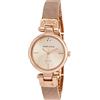 Anne Klein - Orologio da polso da donna, con vero diamante sul quadrante, con cinturino a bracciale in maglia mesh color oro, Rose Gold