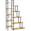 HOMCOM Scaffale Libreria a 10 Livelli, Stile Industriale in Truciolato e Acciaio, 111.5x32x170 cm, Nero e color Legno