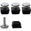 PATIKIL M8 30x30mm Piedini Livellamento, 4 Set Quadrati Inserti Regolabili Mobili Scorrimento per Mobili