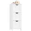 WOLTU Mobile da Bagno, Mobiletto Salvaspazio, Mobile Laterale con 3 Cassetti, Scaffale Stretto per Bagno Soggiorno Cucina, Moderno, Bianco, 30x82x30 cm