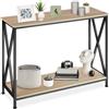 TecTake® Tavolo Console in Truciolato Effetto Legno, Telaio in Acciaio, Design Minimalista Industriale, Mobile Versatile per Casa e Corridoio, 100x35x80,5 cm - Industriale Legno Chiaro, Rovere Sonoma