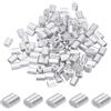 PATIKIL 2mm (5/64") Manicotti Fune Compressione in Alluminio, 120 Pezzi Manicotti per Cavi Anelli per Cavi Metallici Ghiera Crimpatrice per Montaggio Ringhiera, Tono Argento
