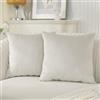 Ystyle Federe Cuscini Divano 60x60 - Copri Cuscino 2 Pezzi in Velluto con Cerniera Invisibile Morbidi e Lavabili, Copricuscini per Salotto e Camera Soggiorno Letto - Beige Bianco