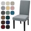 YSTELLAA Coprisedie Con Schienale 2 Pezzi, Coprisedia Elasticizzati Universal, Jacquard Fodere Sedie Soggiornoi, Fodera Sedia Antigraffio, Copertura Sedia Lavabile, Super Morbido, Grigio Chiaro