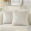 Ystyle Confezione da 2 Federe Copricuscino in Velluto Copricuscini di Natale Decorativi Federe Cuscini Divano 50x50cm Quadrate Copricuscini Divano Soggiorno Camera da Letto Casa, Beige Bianco