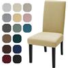 YSTELLAA Coprisedie Con Schienale 2 Pezzi, Coprisedia Elasticizzati Universal, Jacquard Fodere Sedie Soggiornoi, Fodera Sedia Antigraffio, Copertura Sedia Lavabile, Super Morbido, Beige