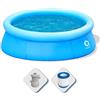 Avenli Piscina Fuoriterra Rotonda con Anello Gonfiabile Autoportante Cm 420x84 Azzurra con Pompa Filtro Inclusa