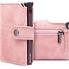 BEWMER v2 Portafoglio Uomo Slim In Similpelle Con Protezione RFID Anticlonazione - Porta Carte Di Credito Uomo E Donna Per 9 Tessere, Con Portamonete - Porta Tessere, Rosa Lilla