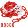 PATIKIL Catena di Plastica Rossa/Bianca, 10 ft 8mm Catena di Sicurezza per Controllo della Folla, riga di Attesa, Parcheggio, Recinzione, Cancello, Concerto, Cantiere e Decorazione