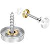 QUARKZMAN 24pz Coperture a Vite, Viti a Specchio in Acciaio Inox Coperture Decorative per Chiodi, Viti a Specchio per Hardware Pubblicitario e Costruzioni, Diametro 20mm, Argento