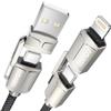 RAVIAD Multi Cavo di Ricarica [50CM] 4 in 1 Multiplo Cavetto 60W PD con USB C/USB A a Lightning, USB C/USB A a USB C interfaccia Cavo USB di Ricarica per Google Pixel, Samsung Galaxy, iPhone, Honor