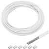 QUARKZMAN 66Ft(20m) Cavo Metallico Cavo in Acciaio Inossidabile 304 5/64"(2mm) Rivestito in Vinile con 6pz Maniche in Alluminio per Appendere, Stendibiancheria, Sollevamento Bianco