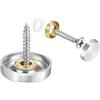 QUARKZMAN 24pz Coperture a Vite, Viti a Specchio in Acciaio Inox Coperture Decorative per Chiodi, Viti a Specchio per Hardware Pubblicitario e Costruzioni, Diametro 22mm, Argento