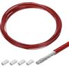 QUARKZMAN 33Ft(10m) Cavo Metallico Cavo in Acciaio Inossidabile 304 3/64"(1mm) Rivestito in Vinile con 4pz Maniche in Alluminio per Appendere, Stendibiancheria, Sollevamento Rosso