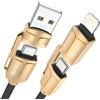 RAVIAD Multi Cavo di Ricarica [2M] 4 in 1 Multiplo Cavetto 60W PD con USB C/USB A a Lightning, USBC/USBA a USBC interfaccia Cavo USB di Ricarica per Google Pixel, Galaxy, iPhone, Honor