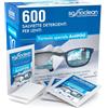Eurocali 600 Salviette Soffioclean per Pulizia Occhiali da Vista Lenti Ottiche Display Schermi Smartphone Monitor Salviettine Monouso Soluzione Alcolica Delicata Antiappannamento Rimuove Germi Grasso Impronte
