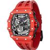 TSAR BOMBA Orologio Uomo Meccanico Automatico Tonneau Design Regalo Uomo con Cassa in Acciaio Inossidabile 316 50M Impermeabile Lusso Militare Sportivo Design Orologio da Polso
