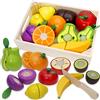 Airlab Frutta da Tagliare Giocattolo, Accessori Cucina Giocattolo Legno per Bambini Bambina, Set Cibo Finto Giocattolo per Cucina Bambini, Regalo Bambino Compleanno Pasqua Halloween Natale 3 4 5+ Anni