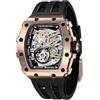 TSAR BOMBA Orologio Uomo Meccanico Automatico Tonneau Design Regalo Uomo con Cassa in Acciaio Inossidabile 316 50M Impermeabile Lusso Militare Sportivo Design Orologio da Polso