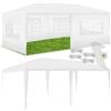 tectake® Gazebo 3x6 m, impermeabile con 5 pannelli laterali rimovibili, struttura in acciaio, tenda con protezione UV, tendone per feste, balconi, campeggio, auto, gazebo terrazzo esterno - Bianco