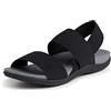 Dearfoams Sandalo da donna originale Comfort Sloane Backstrap Casual Open Toe, nero, 38 EU