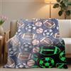 HZVRTN Coperta per bambini con unicorni/dinosauri/spazio, coperta luminosa al buio, morbida coperta regalo per ragazzi e ragazze, coperta per bambini (baseball, 130 x 150 cm)